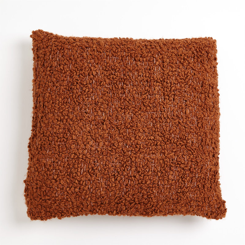 Textured Boucle Pillow, Rust
