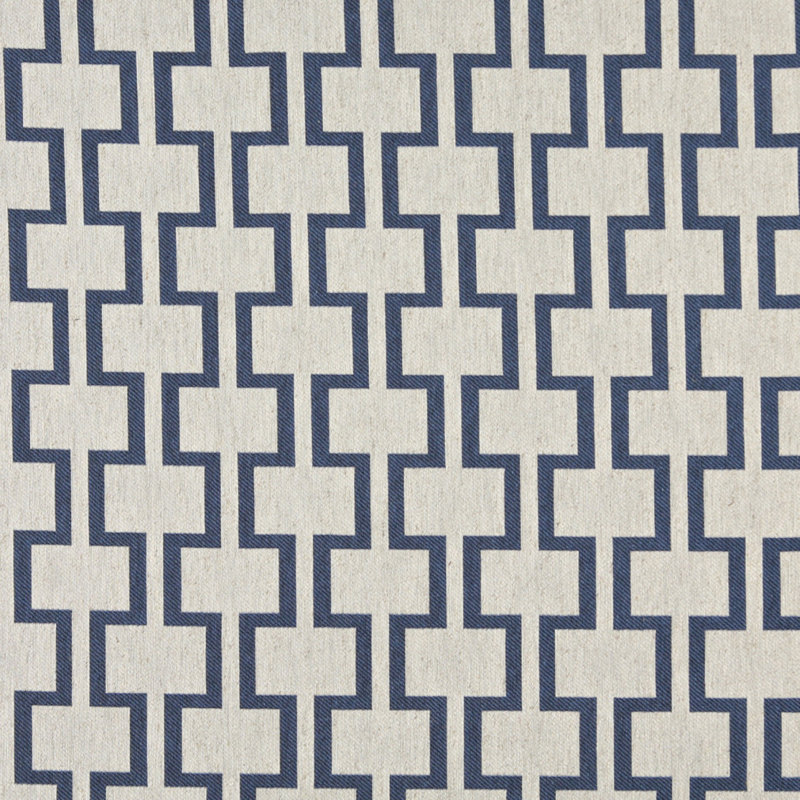 Tissu de lin géométrique, Bleu 2