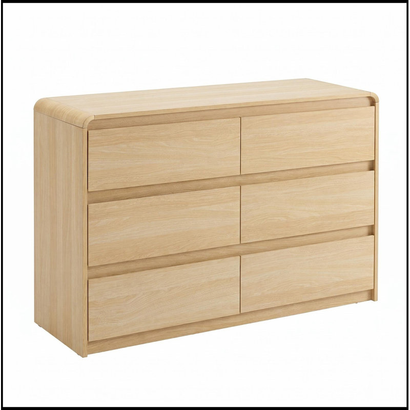 Commode d'appoint en bois avec 6 tiroirs