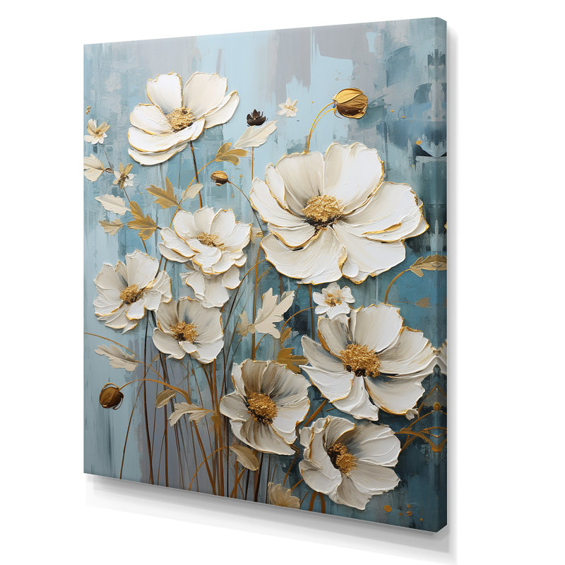 Minimalisme Buttercups On Blue II sur impression sur toile, H 40 po x l 30 po x P 1,5 po, Toile tendue