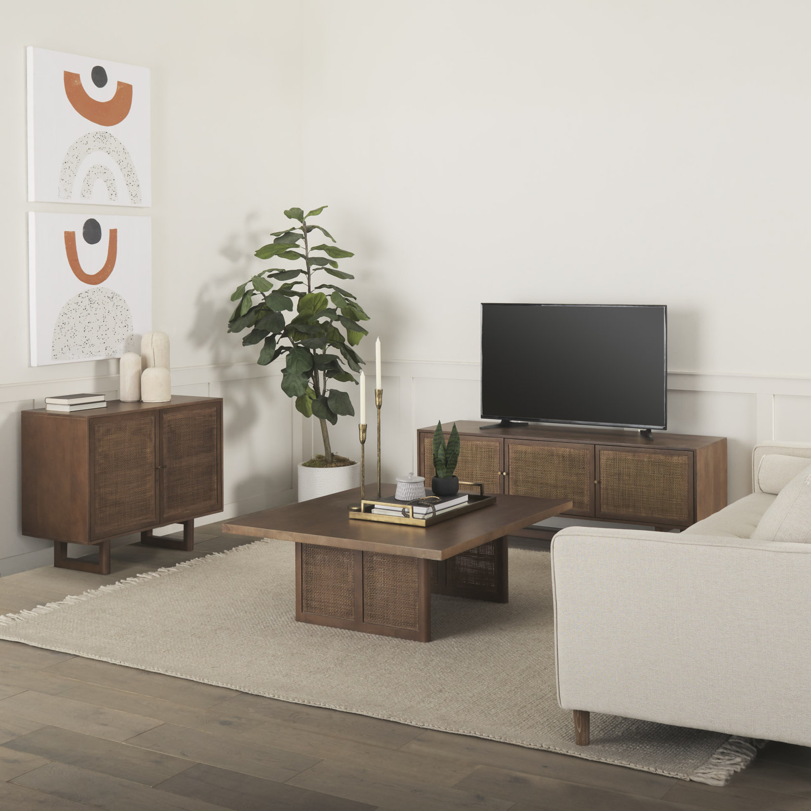 Cinna 2 -Door Storage Cabinet, Medium Brown