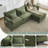 4-Piece 110.6" Corduroy Modular Upholstered Sectional Sofa Deep Seat Cloud Couch With Ottoman-1344399047