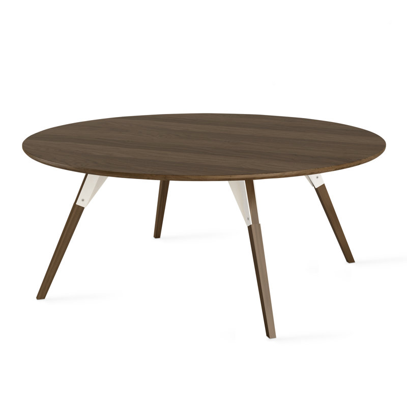 Table basse clarke, H 18 po x L 46 po x l 46 po, Noyer, Noyer / Blanc