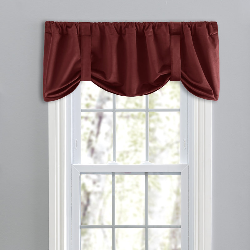 Tie-Up Window Pelmet, Burgundy
