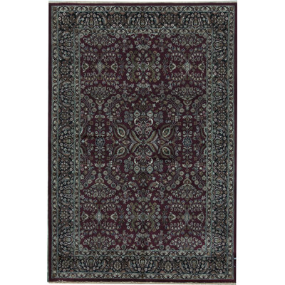 Wool Oriental Area Rug in Rust/Beige/Black