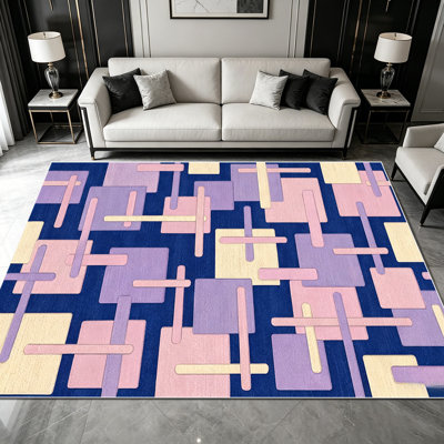 Tapis à motif géométrique moderne jaune et gris de 1 pièce pour le salon, doux et confortable, convenant à toutes les saisons, facile à entretenir, lavable à la machine, tapis de table sous la table convenant à la salle à manger, à la chambre à coucher, au bureau personnel et au vestibule