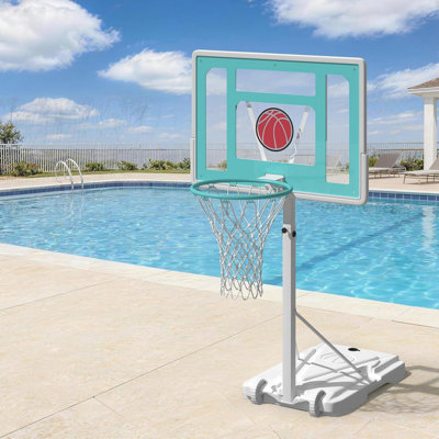 YODOLLA Adjustable Height 81.28cm W Plastic Pool Basketball Hoop