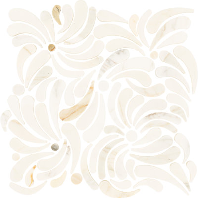 Daltile Lavaliere Natural Stone Windblown Mosaic in Honed Calacatta Gold