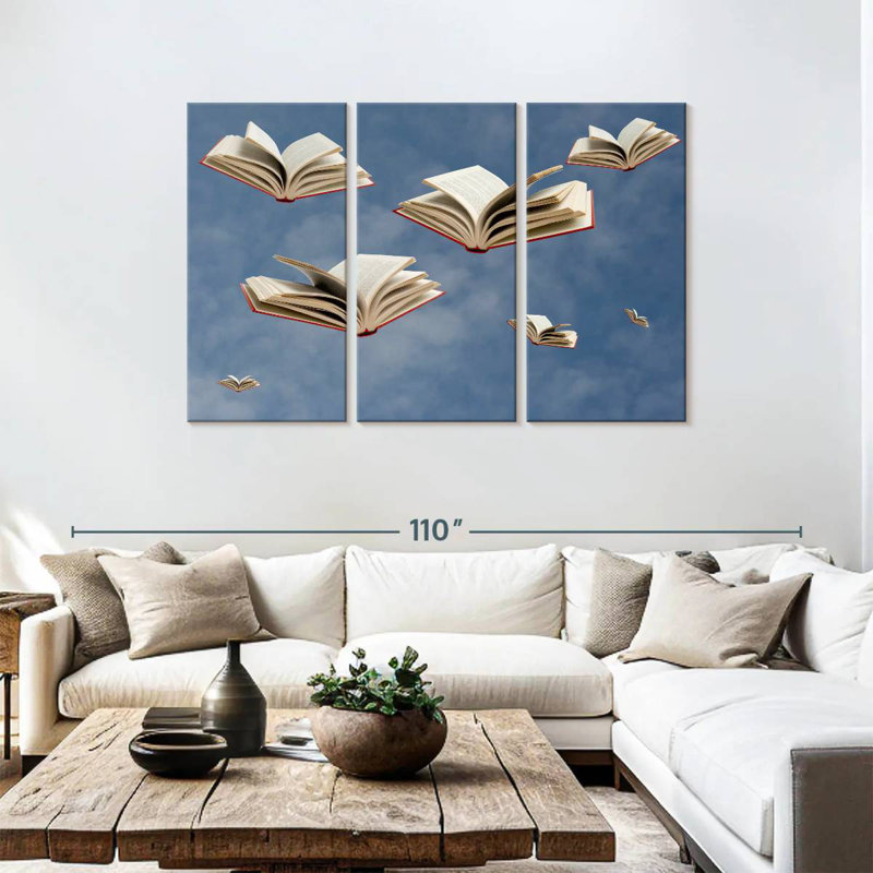 Kelan Levitating Books, 48" H x 74" W