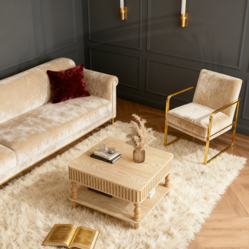 Table basse 31,5 pouces, Bois naturel