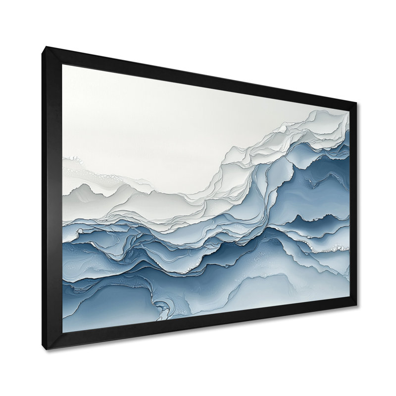 Luminous Aura Marble - impression abstraite murale en marbre, Reproduction encadrée d'une seule photo sans pass, Noir