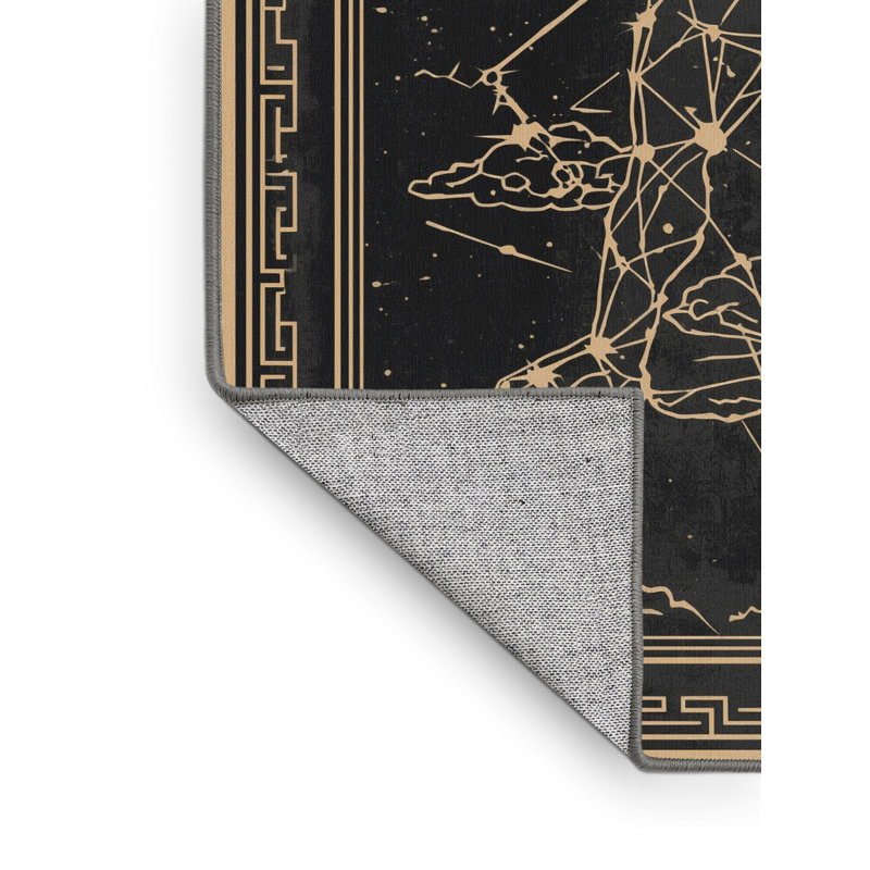 Machine Washable Pavlo Classic Oriental Rug in Gray – Gray Binding, 7 x 10