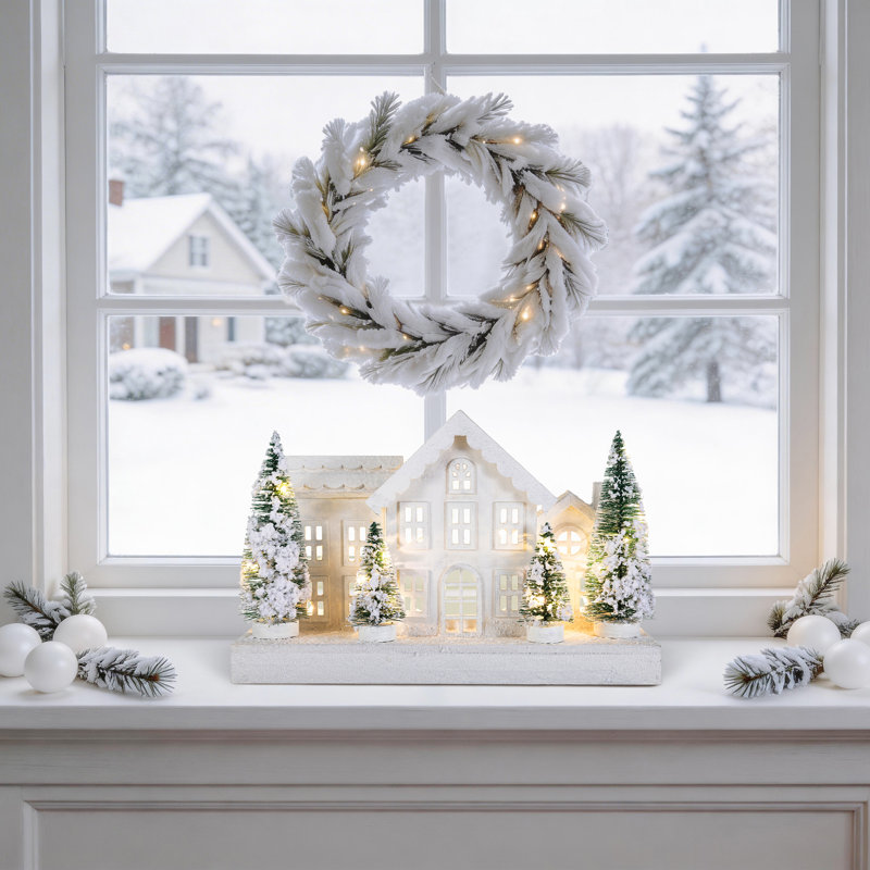 Décoration de table 16 "L Christmased Snowed Villages