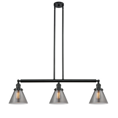 Cone 3 Light Stem Hung Island Light