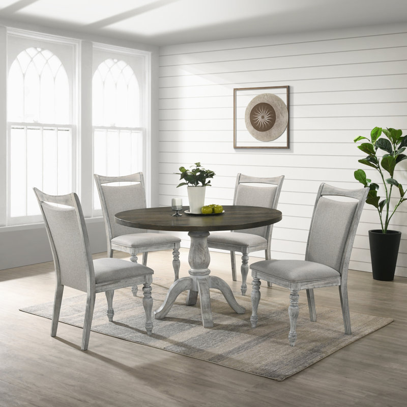 Ensemble de salle à manger Iris, table à piédestal ronde avec chaises