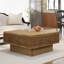 Table basse 31,52 "carrée en rotin + corde de chanvre avec fonction de rangement réglable, de style rétro naturel, pour la salle à manger, la cuisine et le salon, naturel