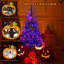 Artificial Christmas Tree 183 cm Black with 250 LED Lights in Purple