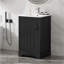 Meuble-lavabo de 20 po avec lavabo, armoire de salle de bain avec porte à fermeture douce, support de rangement et tablette réglable-161059374