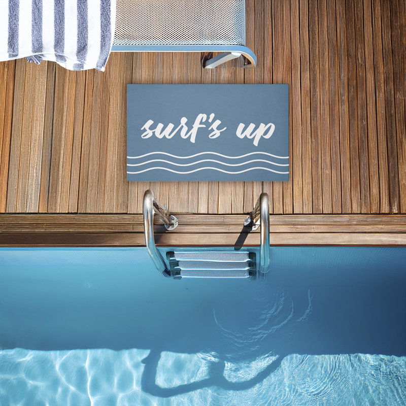 Paillasson Surf's Up over Blue, Surfer sur bleu