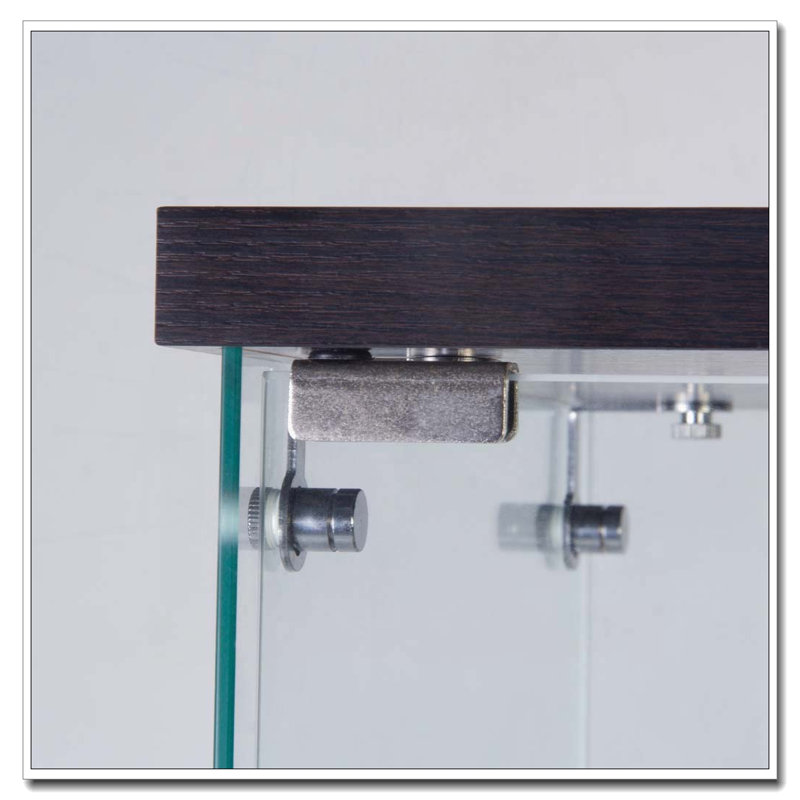 One Door Glass Cabinet with 3 Shelves, 49.3” H x 16.7” W x 14.3” D, Black