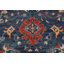 Tapis décoratif en laine de conception unique noué à la main New Age Khotan bleu/rouge/beige 8 pi 6 po x 9 pi 8 po