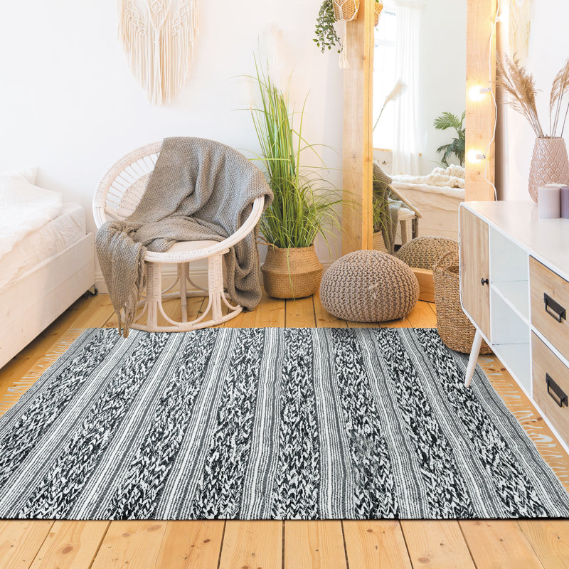 Lynelle Solid Colour Hand Woven Area Rug, Rectangle 190 x 290cm