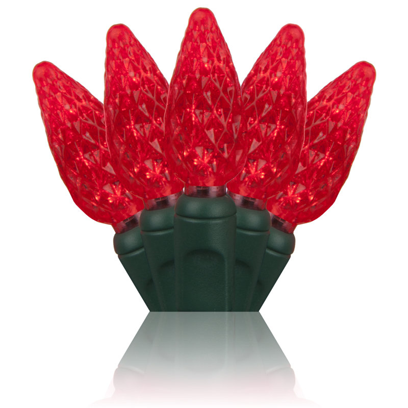 70 Light C6 LED Christmas String Lights, Red