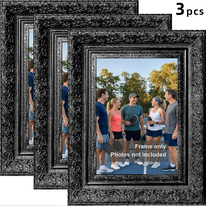 Cadre photo décoratif avec placement mural ou de table, Black, 3, 11" W x 14" H