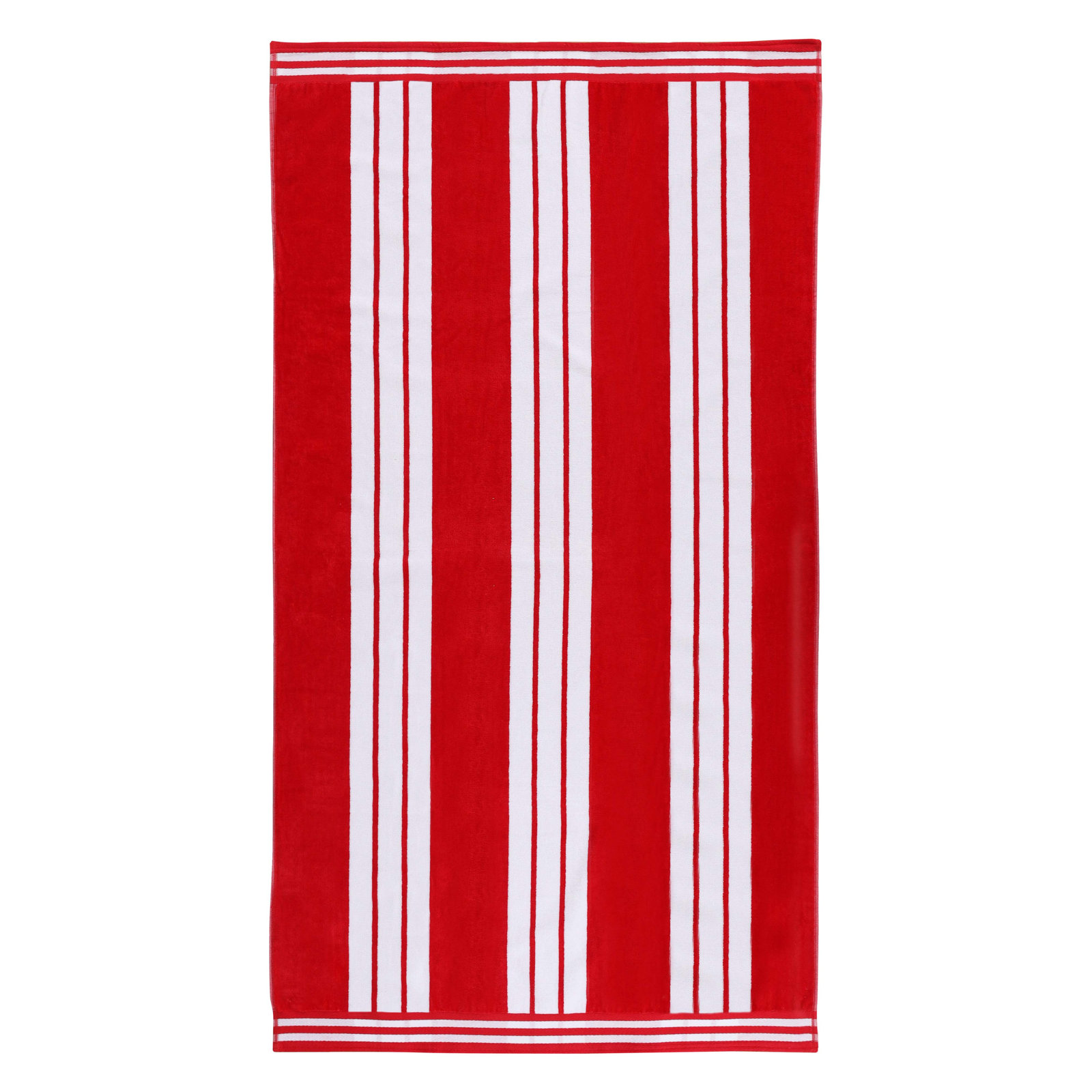Chira Striped Cotton Beach Towel, Red, Beach Towel - 1 Pack