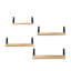 Paulownia Wood, Metal Floating Shelf