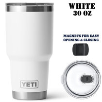 30oz Double Wall Vacuum Insulated Thermal Travel Tumbler Cup, Splash Proof  Sliding Lid Simple and Modern design Reusable Stainless Steel Durable Coffee  Tea Travel Mug Iced Cold Brew Hot Drinks (White) 