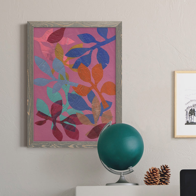 «Vivid Stems I», toile encadrée de qualité supérieure - prête à être accrochée, H 44 po x l 31 po x P 1 po, gris