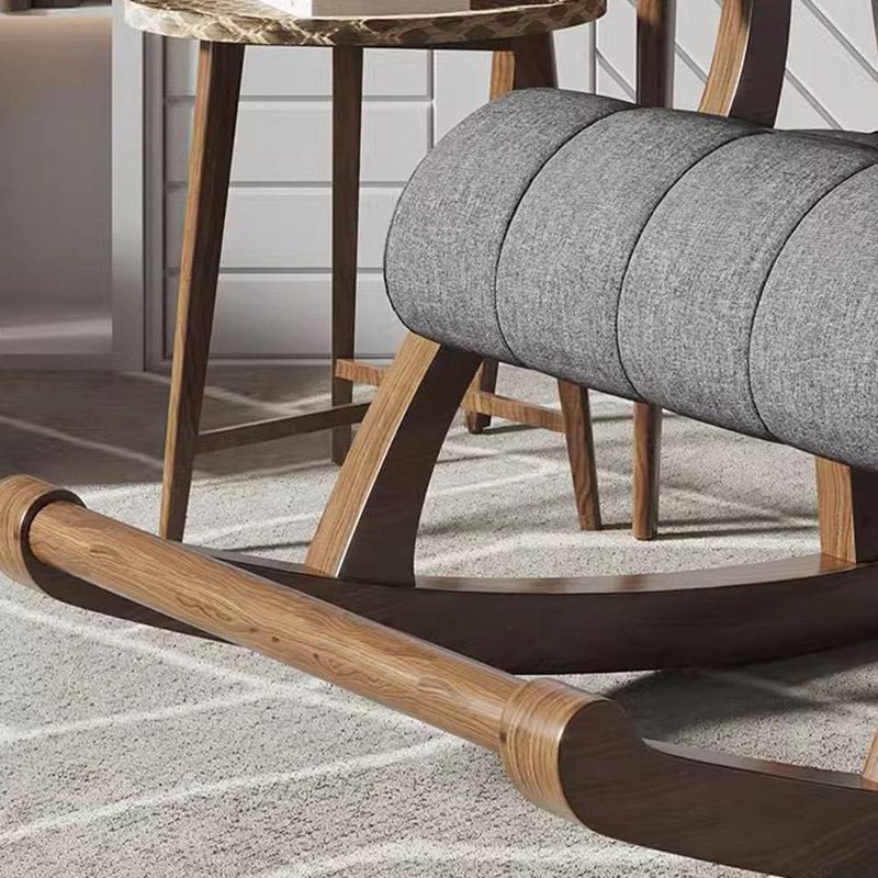Chaise berçante en bois massif, Gris foncé