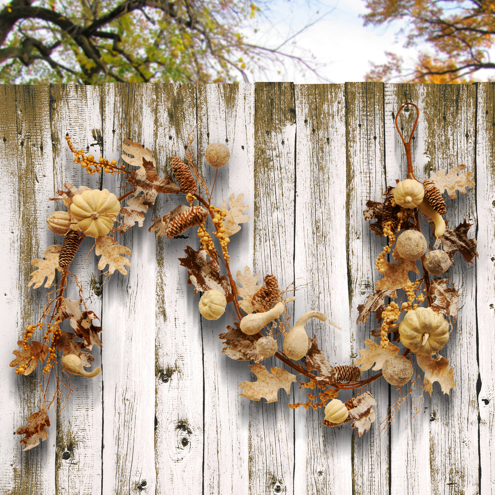 The Holiday Aisle® 72" Pumpkin and Pinecone Garland
