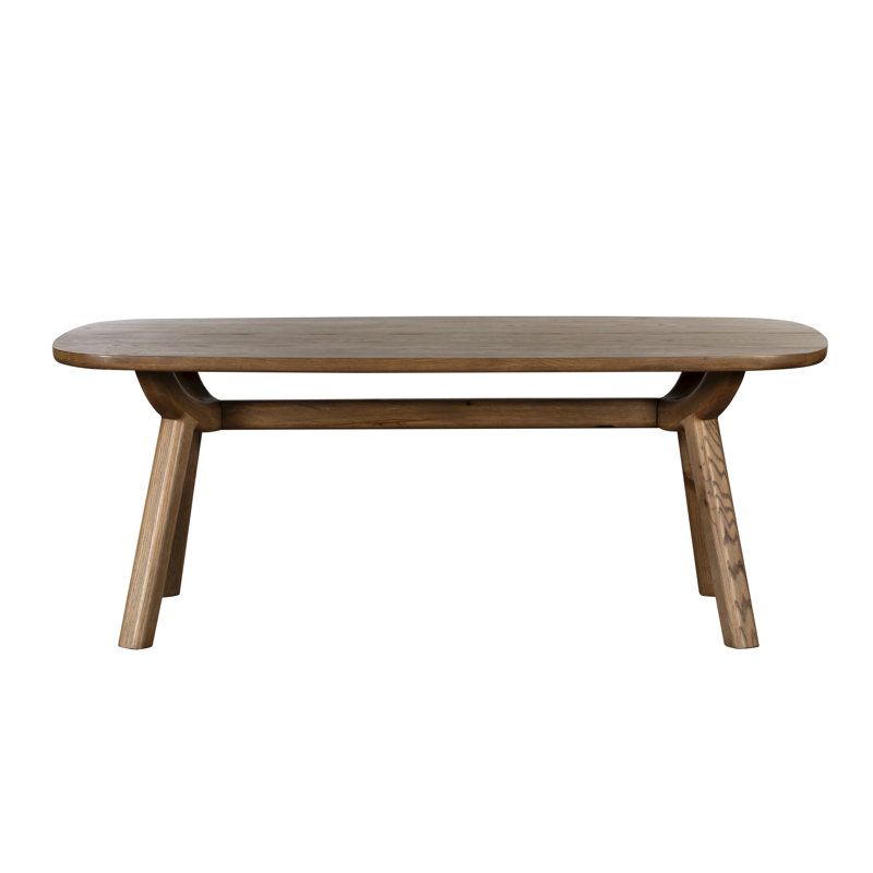 Oak Dining Table with Wood Base