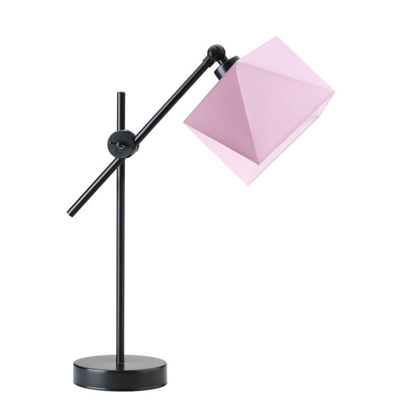 Cabezas 50 cm Black Desk Lamp, Light Pink