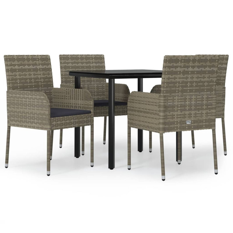 Ensemble repas d'extérieur 31,5 po Drapeau Square, Gris, 4