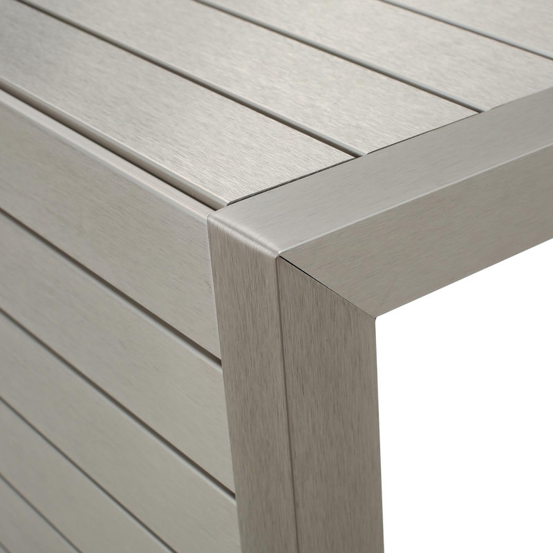 CAPE CORAL ALU C-SHAPED TABLE, Silver