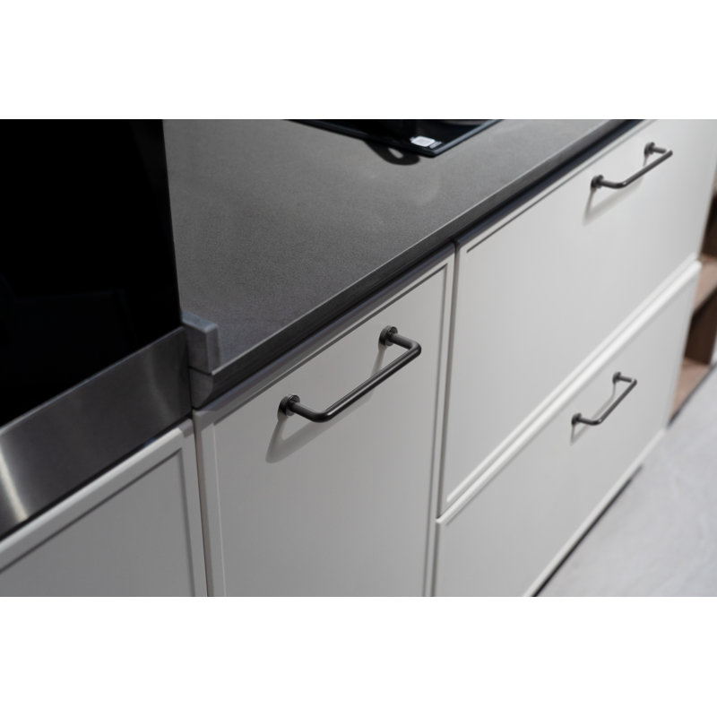 4-Inch Matte Black Modern Bar Pull with Mounting Hardware