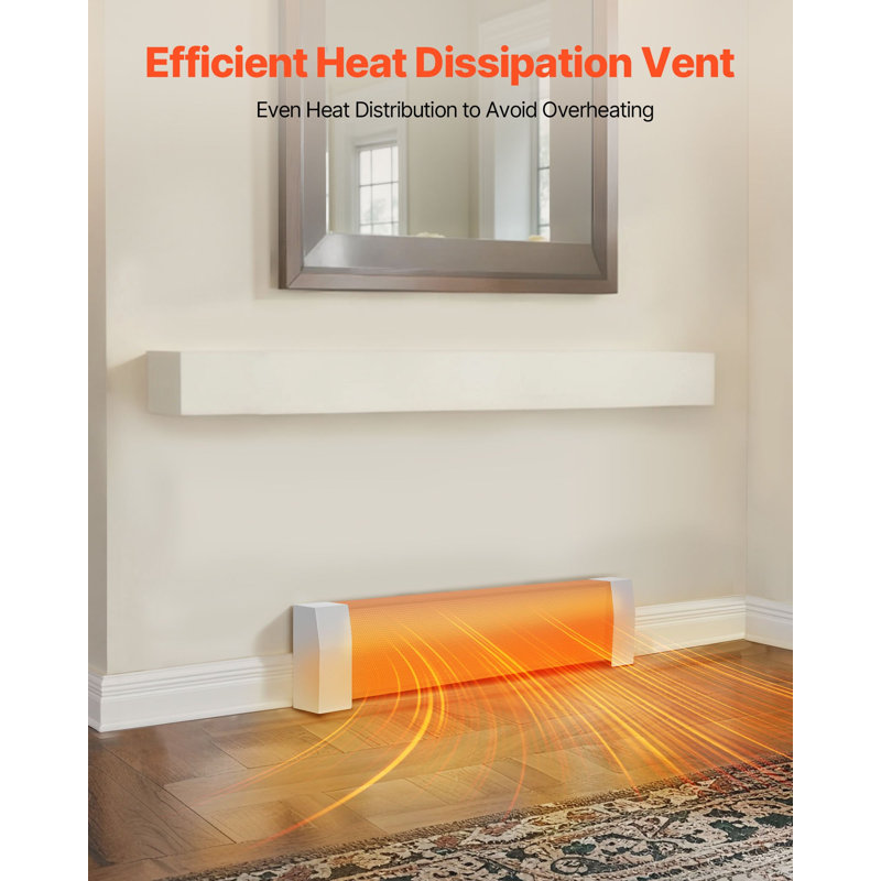 Baseboard Heater Covers, Premium Series 3 Ft Standard Electric Heating Unit Front Cover For Home Improvement, Heavy-Duty Steel, Easy Installation For Bedroom Replacing Old Cover, White
