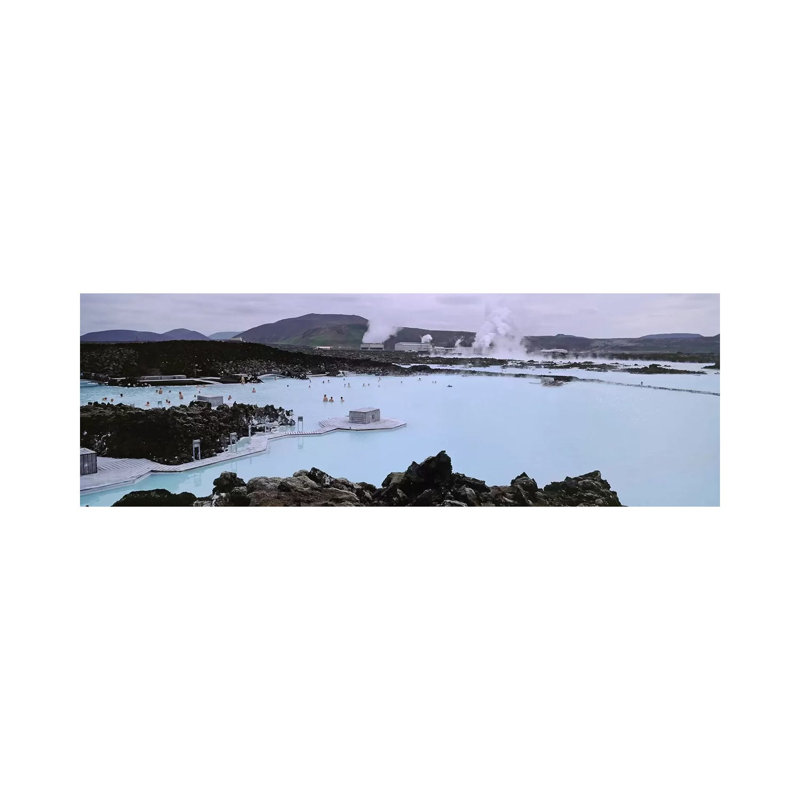 Blue Lagoon Geothermal Spa - Wrapped Canvas Panoramic Print, 30.48 cm H x 91.44 cm W x 1.91 cm D