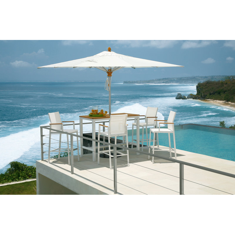 Aura Outdoor Bar Stool, Arctic White, Pearl, 30"