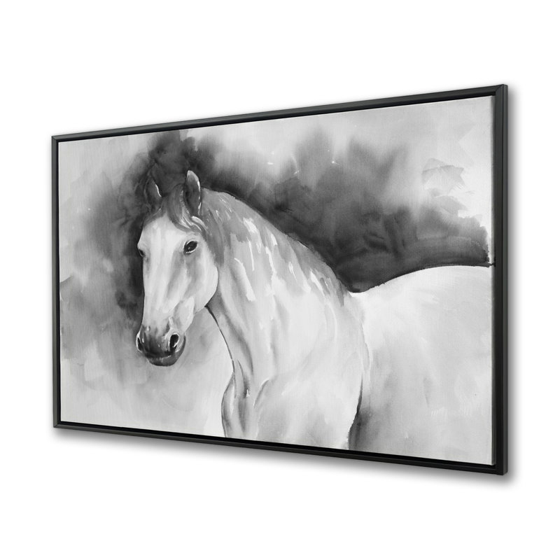 Domino cheval - Toile encadrée, décor de ferme