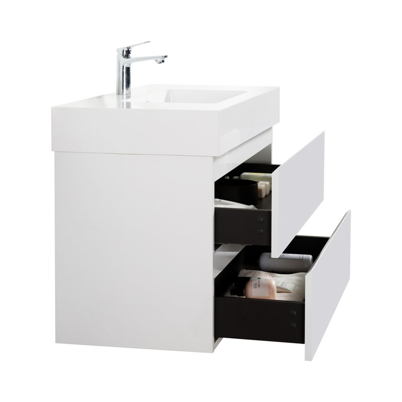 Meuble-lavabo de salle de bain 36 po avec tiroir Alice, Blanc