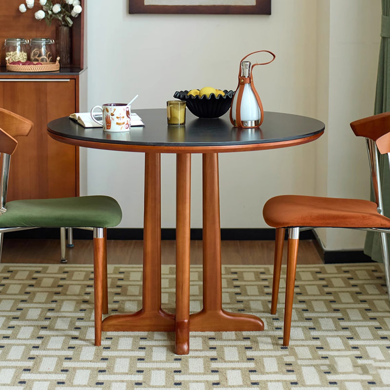 Black Round Sintered Stone Dining table