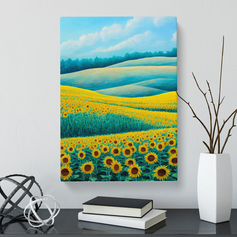 Schoharie Sunflower Field - Wrapped Canvas, 60cm H x 40cm W x 3cm D