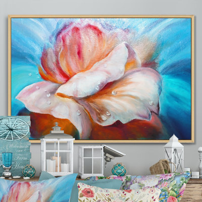" Creative Waterdrop On Beige Flowers "