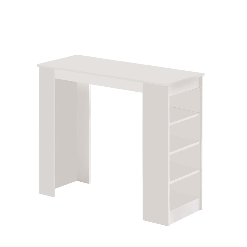 Table de bar moderne blanche de 47,2 po x 40,0 po x 20,3 po | 100% panneau de particules enduit de mélamine, épaisseur: 0,7 pouce | Conception élégante de couleur unie, parfaite pour les bars et les espaces de divertissement, durable et élégante