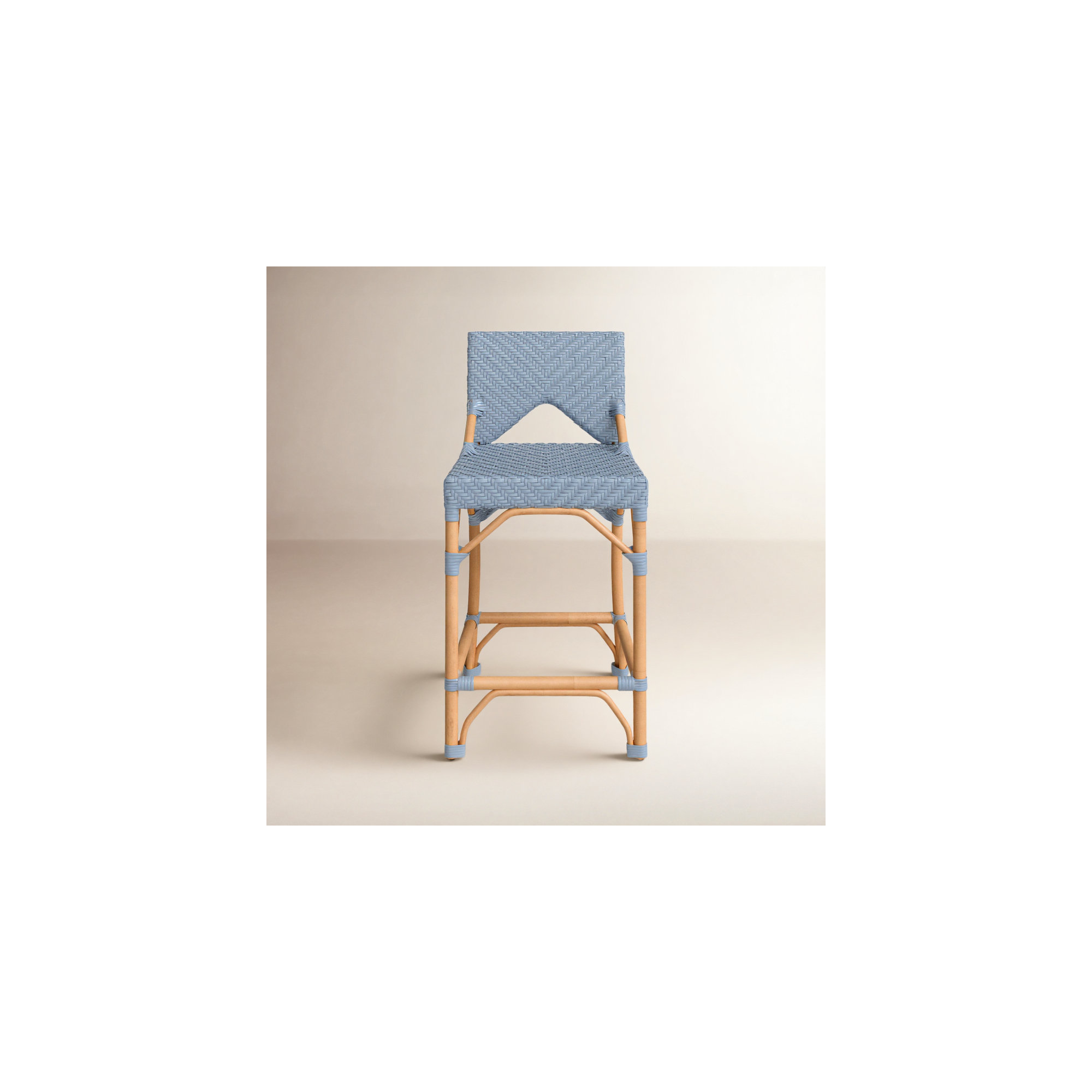 Estela Woven Stool, Blue