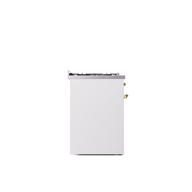 ILVE Nostalgie II 30 in Dual Fuel Range, White/Brass, Liquid Propane